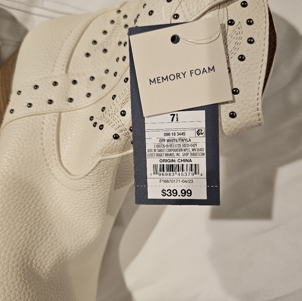 NWT Universal‎ Thread Women's Cream Western Boots Size 7.5 - Picture 8 of 9